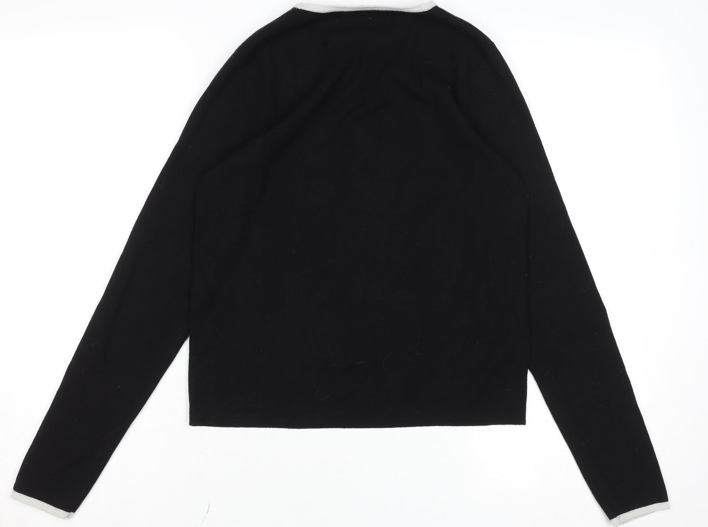 MNG Womens Black Crew Neck Knit Jumper Size 12