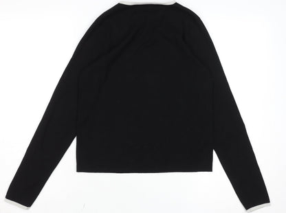 Mango Womens Black Crew Neck Knit Jumper Size 12