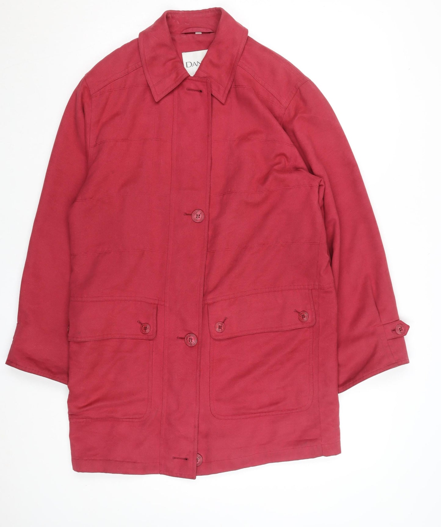 Dana Buchman Women's Red Polyester Mid-Length Jacket Size S