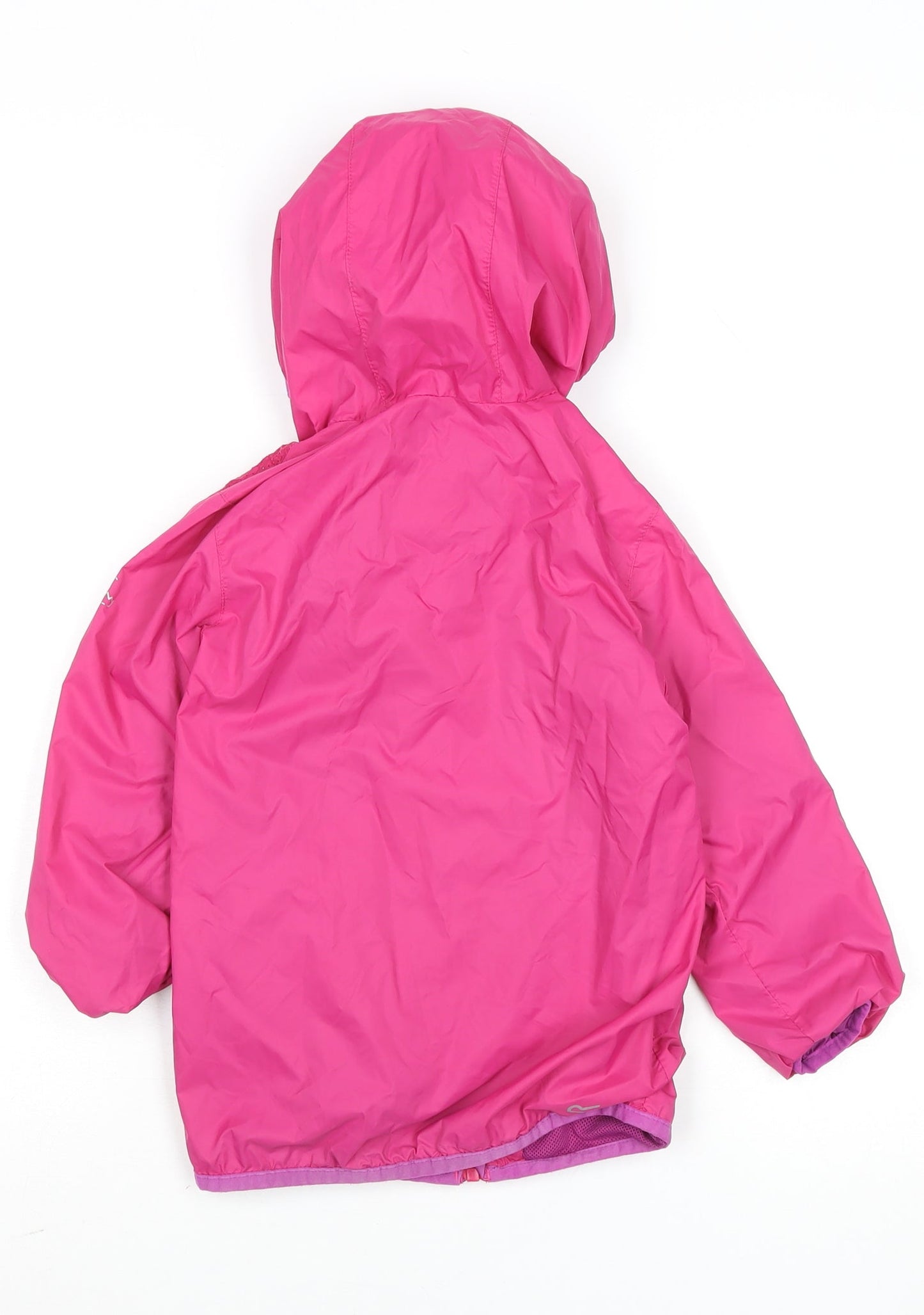 Regatta Girls Pink Hooded Rain Coat Jacket 3-4 Years Waterproof Outdoor