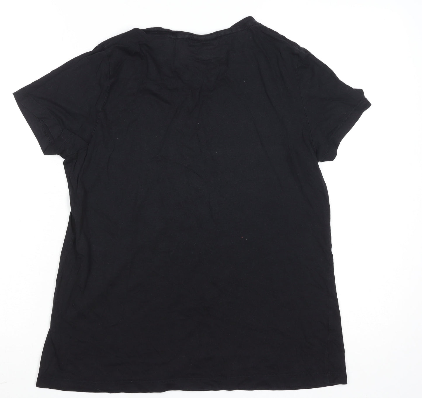 Puma Women's Black Basic Crew Neck Cotton Modal T-Shirt Size 16