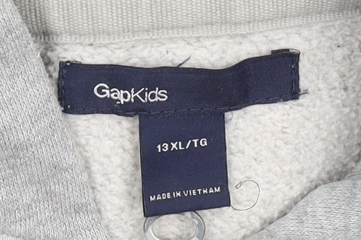 GAP Kids Boys Grey Full Zip Hooded Fleece Jacket Size 13 Years