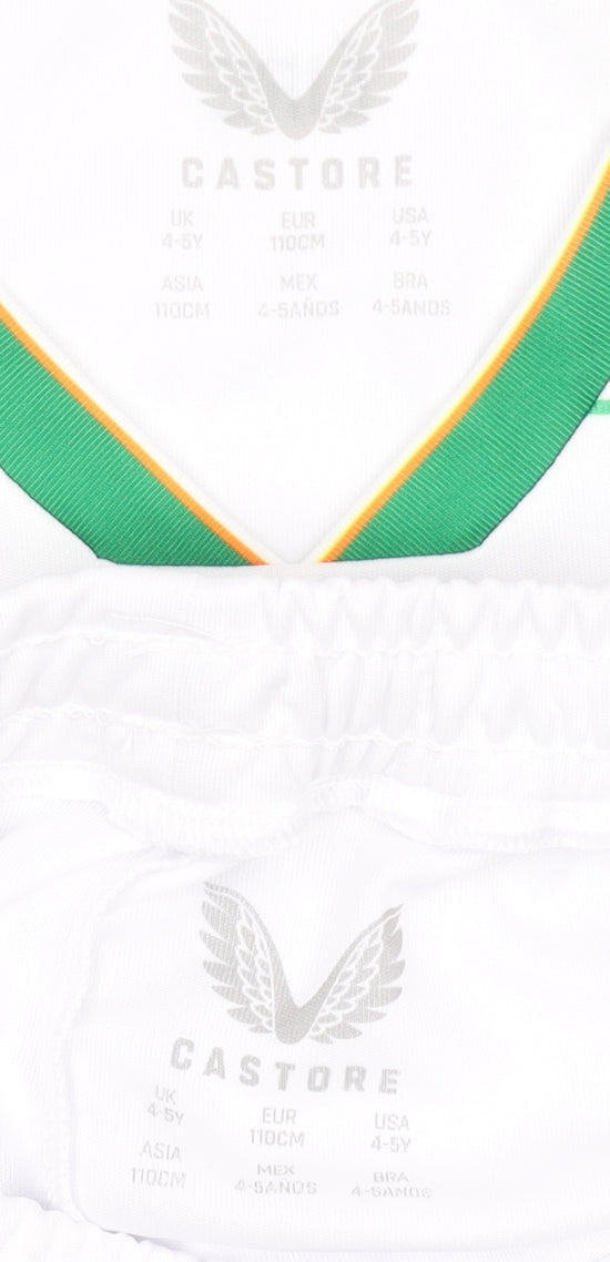 Castore Boys White 4-5Y Ireland Football Shorts Set