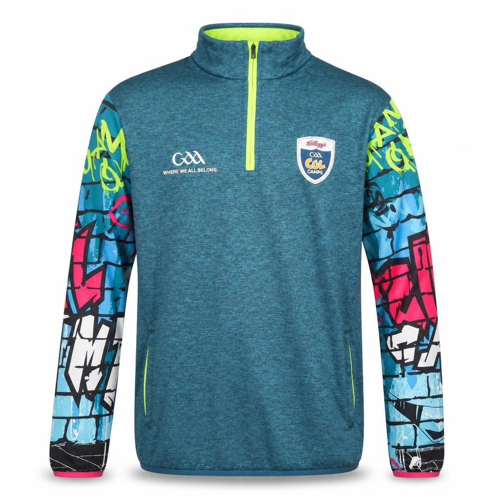 Masita Teens Blue Graphic 1/4 Zip Sports Sweatshirt Size S