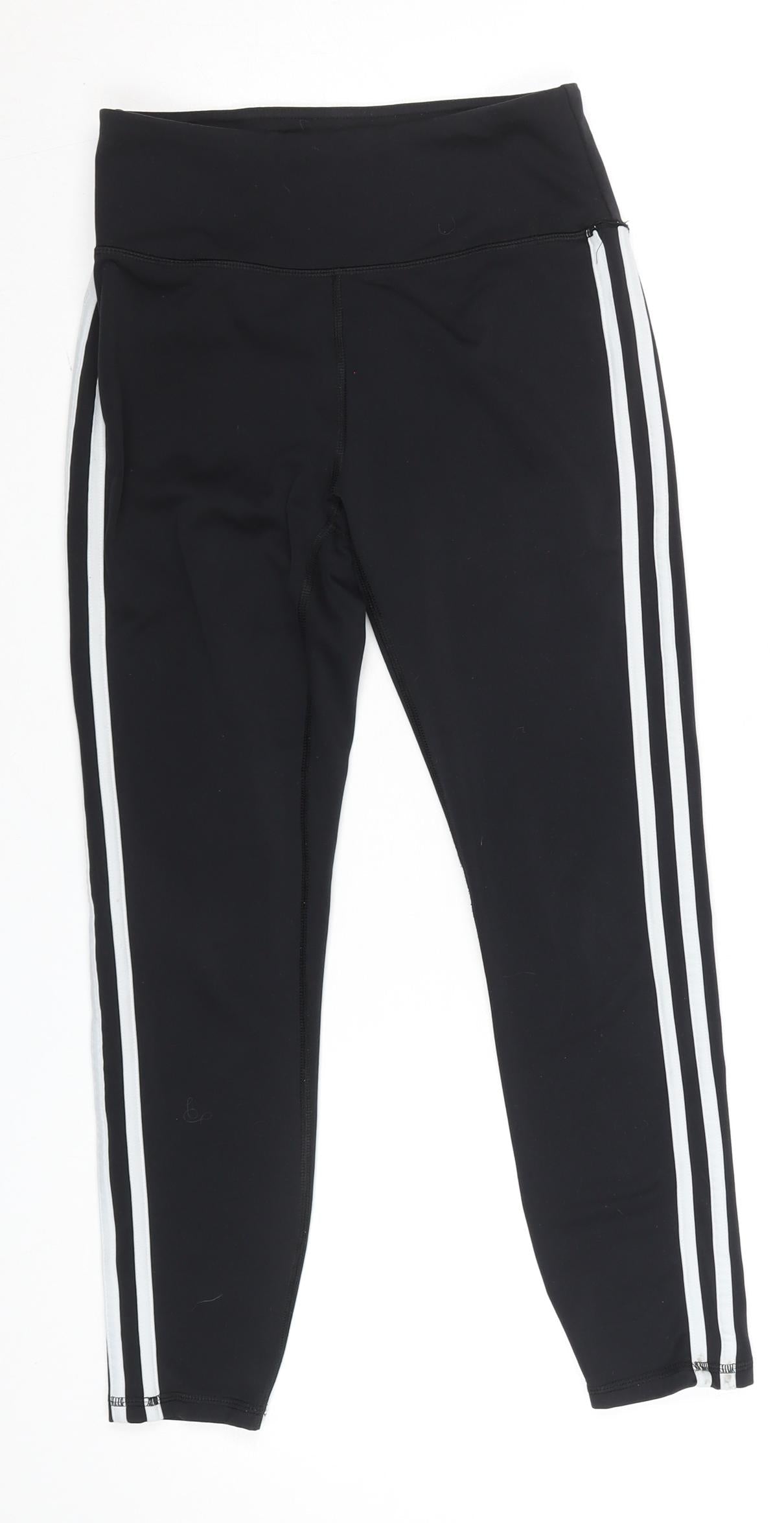 Gaiam Womens Black Ankle Leggings S Side Stripe Yoga Activewear