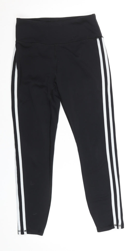 Gaiam Womens Black Ankle Leggings S Side Stripe Yoga Activewear
