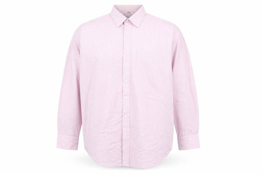 Hoofly Henry Men's Pink Striped Button-Up Shirt Size 18in Classic Fit