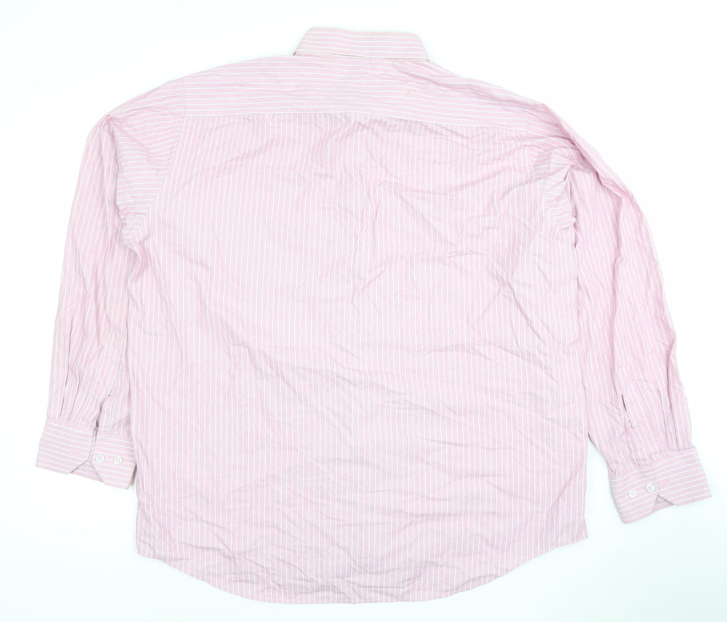 Hoofly Henry Men's Pink Striped Button-Up Shirt Size 18in Classic Fit