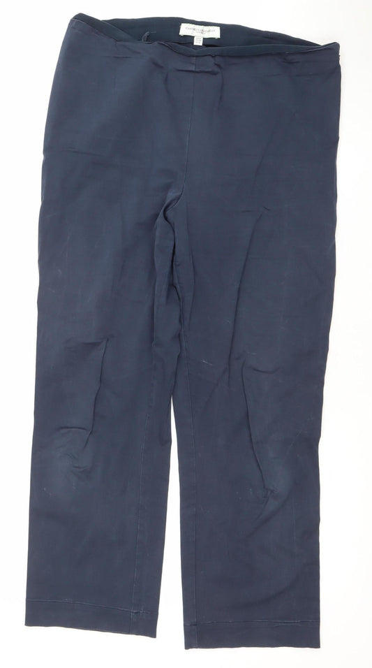 Carolyn Donnelly The Edit Women's Blue Viscose Straight Trousers UK 16