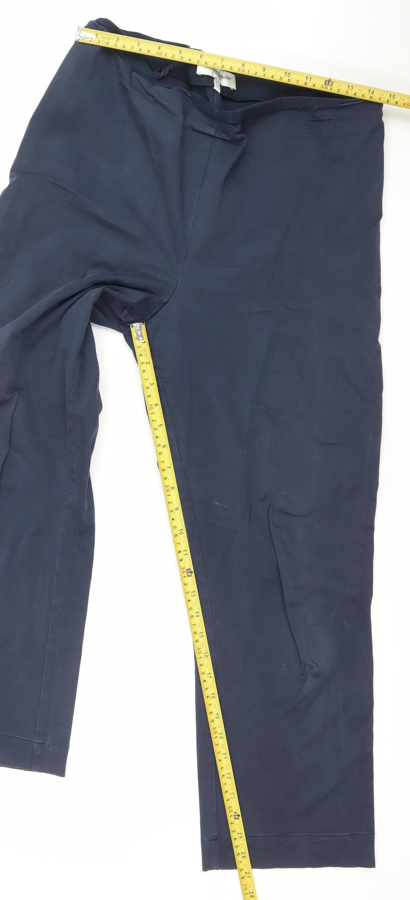 Carolyn Donnelly The Edit Women's Blue Viscose Straight Trousers UK 16