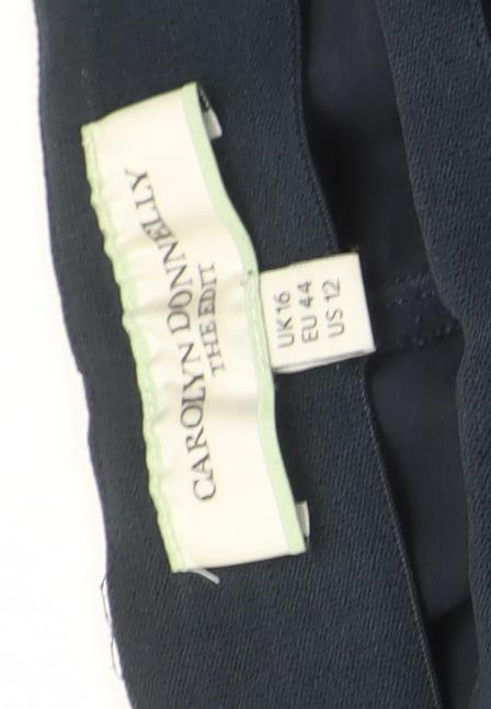 Carolyn Donnelly The Edit Women's Blue Viscose Straight Trousers UK 16