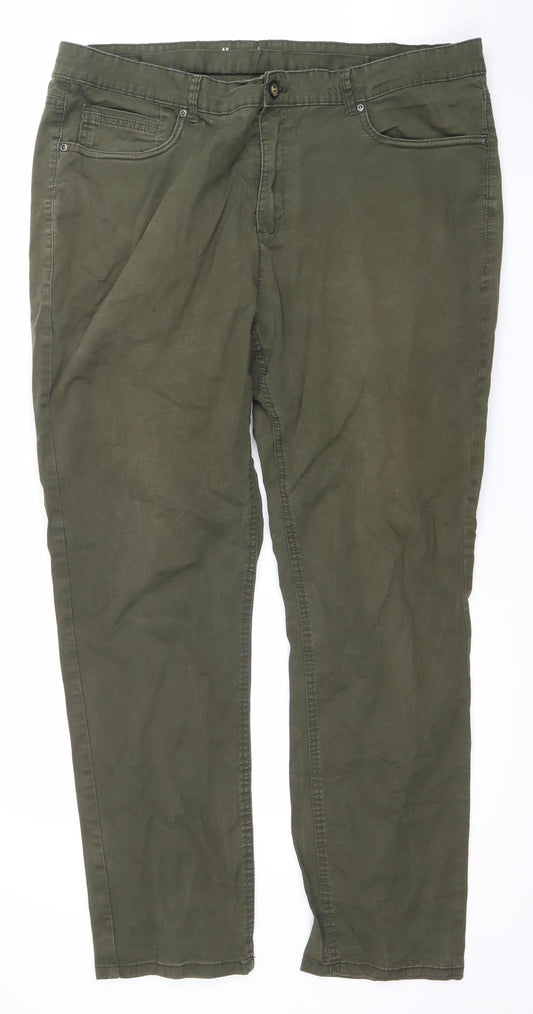 Max Men's Green Slim Fit 5-Pocket Chino Trousers Size 40