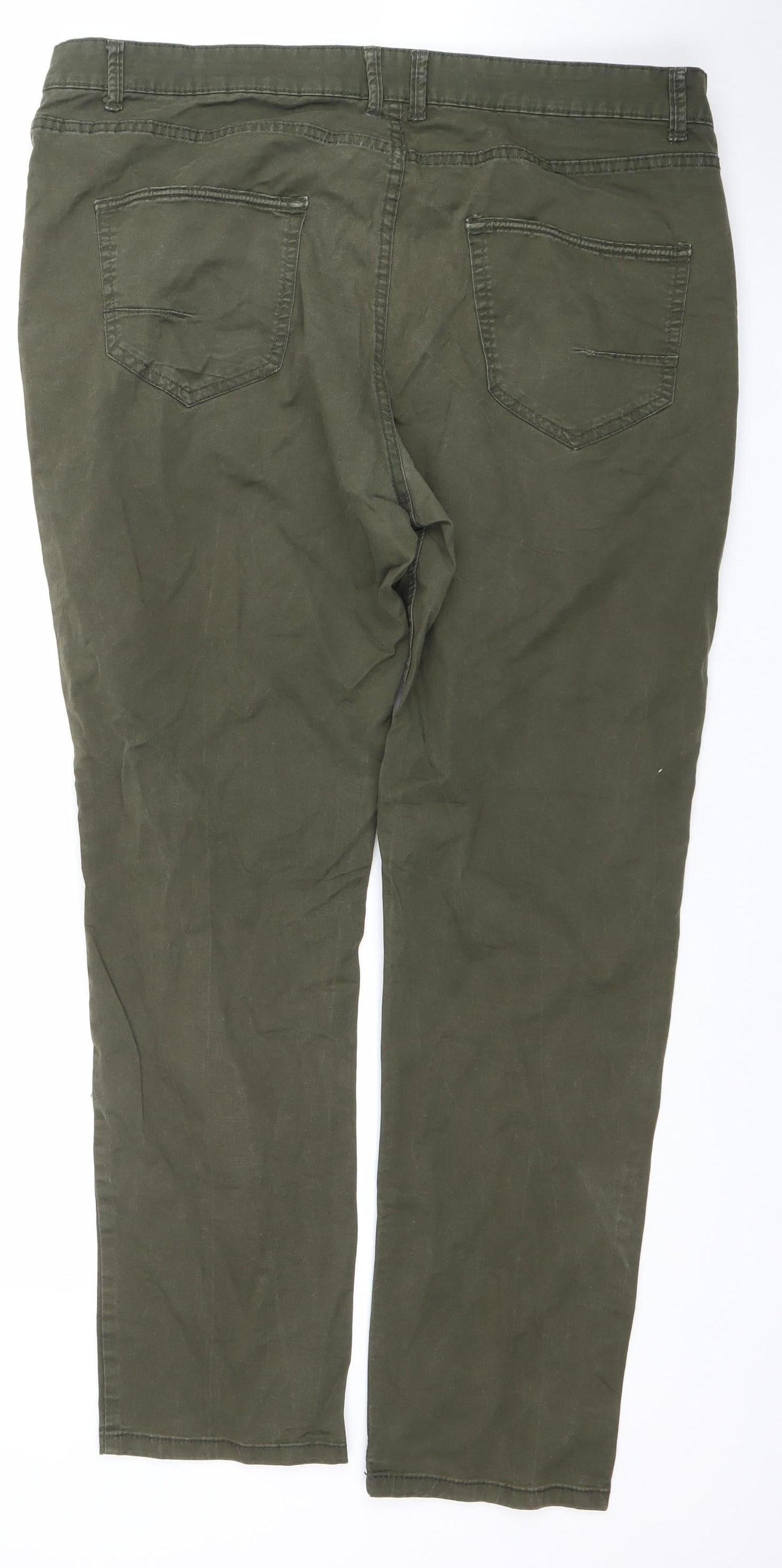 Max Men's Green Slim Fit 5-Pocket Chino Trousers Size 40