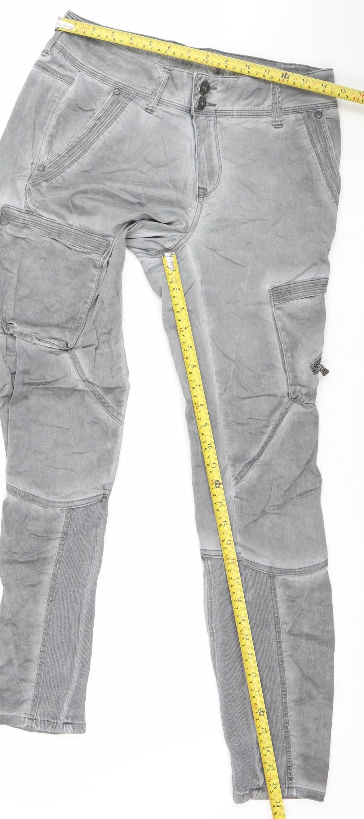 Sassy Womens Grey Size 12 Tapered Jeans Mid Rise Stretch Denim