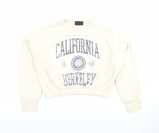 S2N GEN Girls Beige California Graphic Pullover Sweatshirt Size M