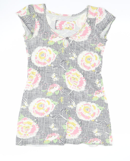White Stuff Women's Multicoloured Floral Cotton Shift Dress Size 10