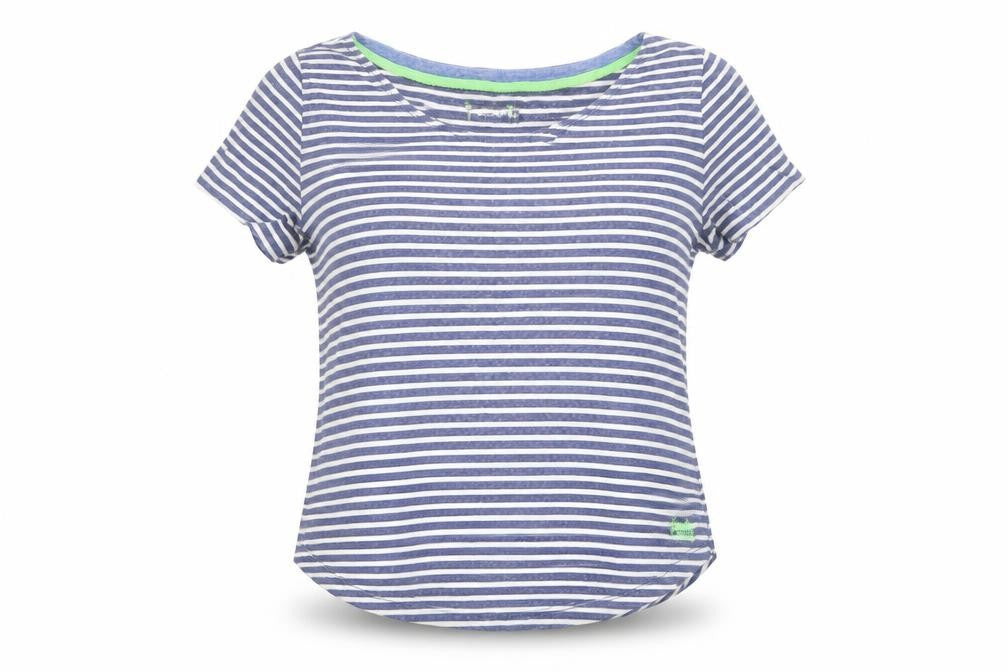 Superdry Womens Blue Striped Cotton T-Shirt Medium Short Sleeve Casual Top