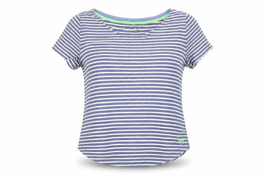 Superdry Womens Blue Striped Cotton T-Shirt Medium Short Sleeve Casual Top