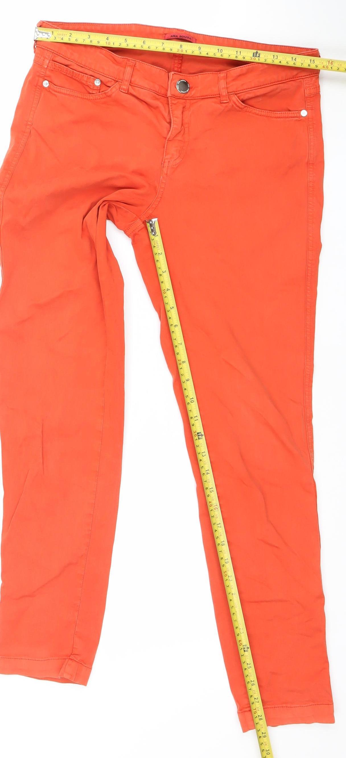 Ana Sousa Women's Orange Slim Fit Straight Jeans Size 12