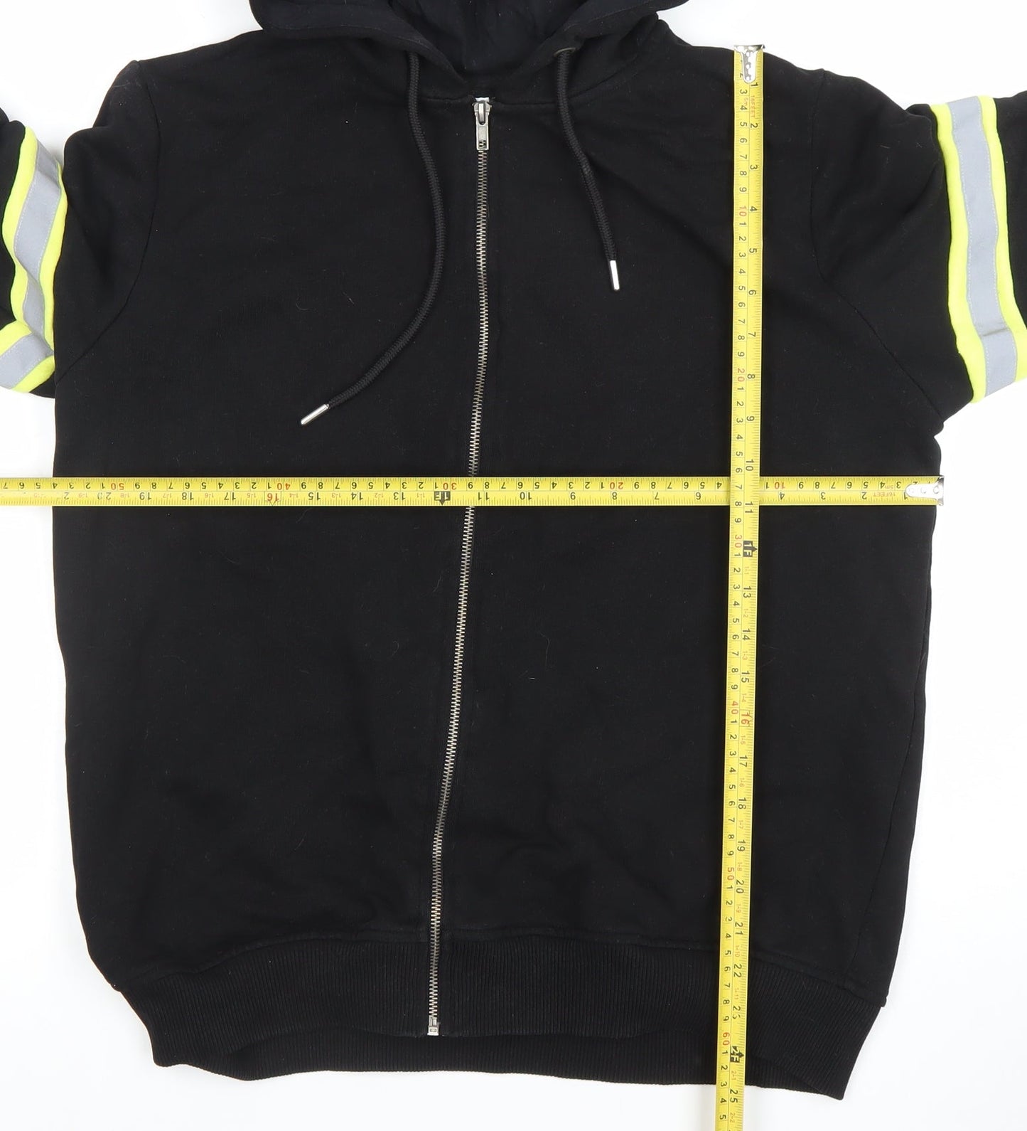 Paul Galvin Mens Black Full Zip Reflective Hoodie Size M