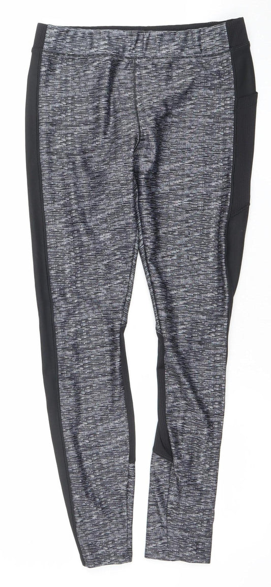 Domyos Womens Grey M Athletic Leggings Quick Dry Stretch Gym Pants