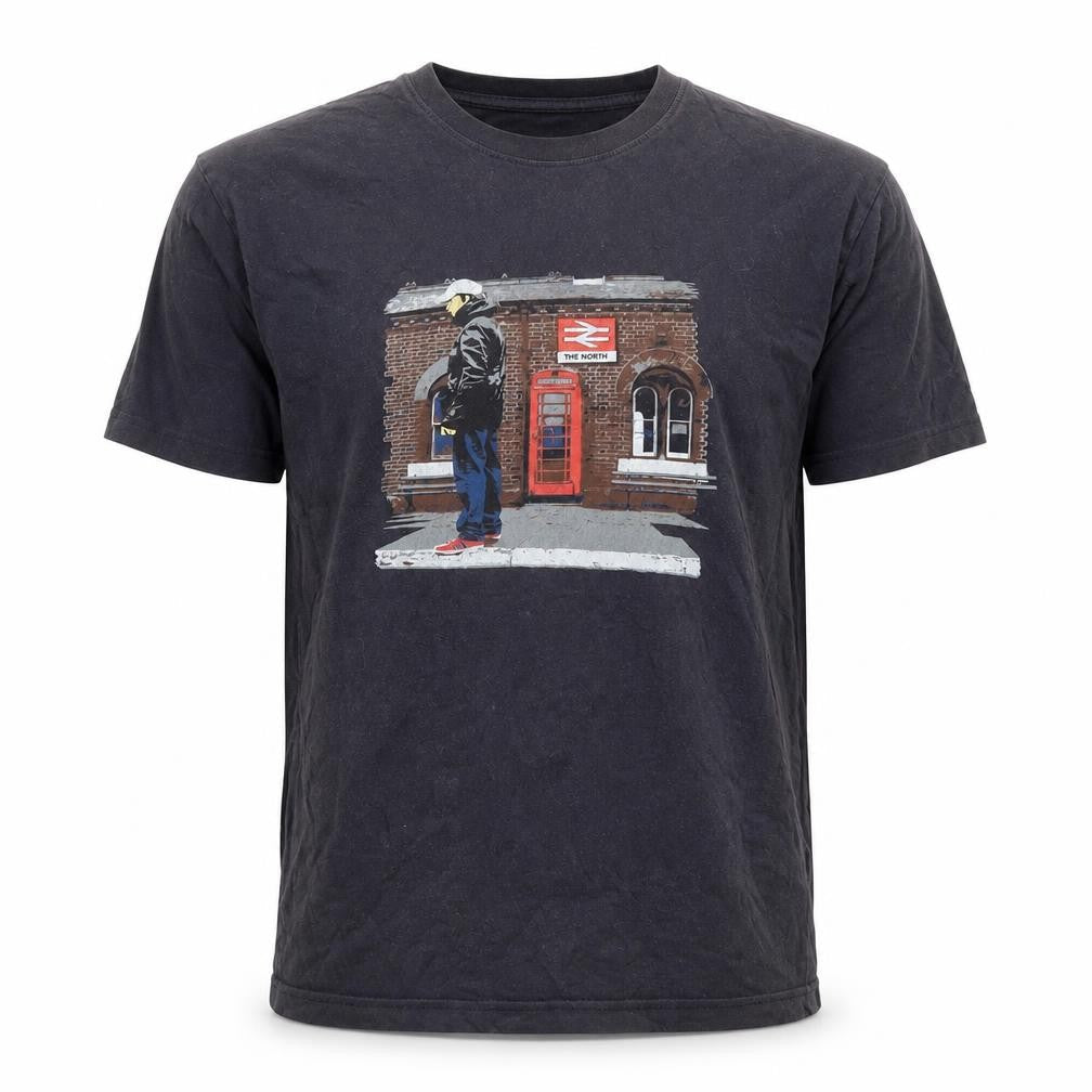 Kustom Kit Men's Black Medium Graphic Crew Neck T-Shirt