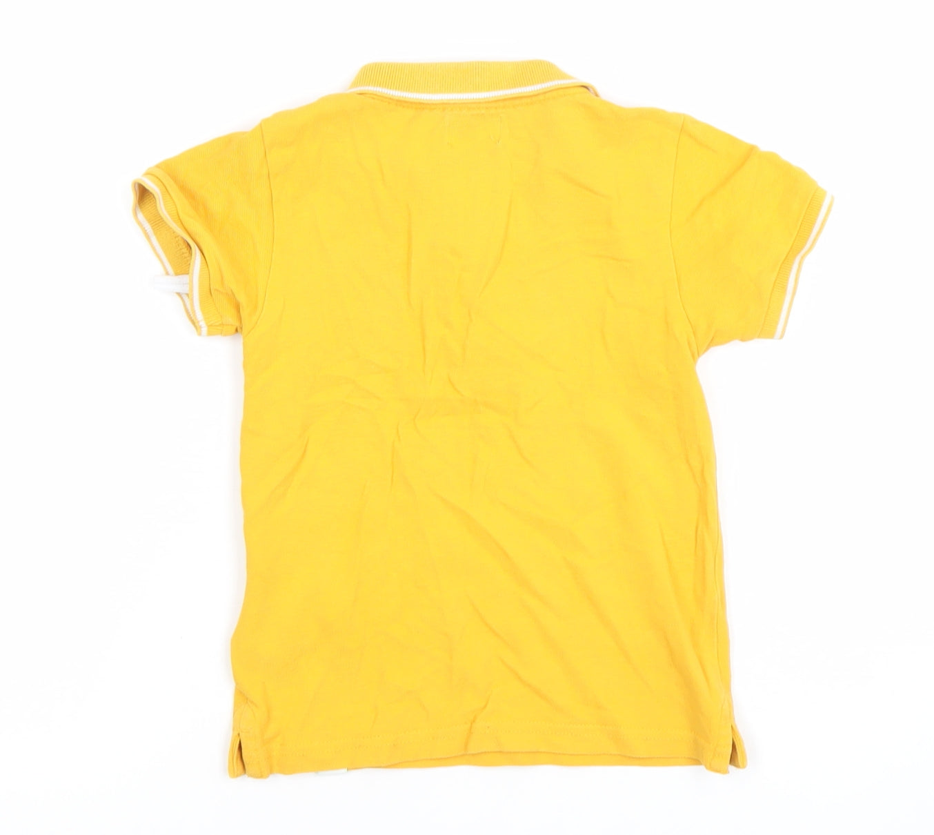 Bossini Boys Yellow Cotton Polo Shirt 5-6 Years Classic Short Sleeve