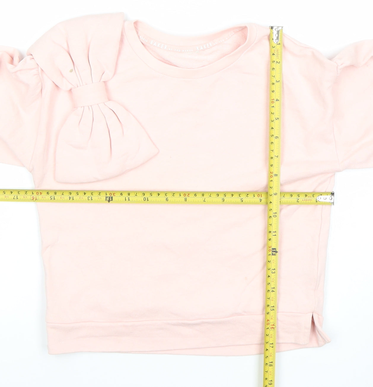 Ted Baker Girls Pink Bow Logo Sweatshirt 8 Years Pullover Cotton