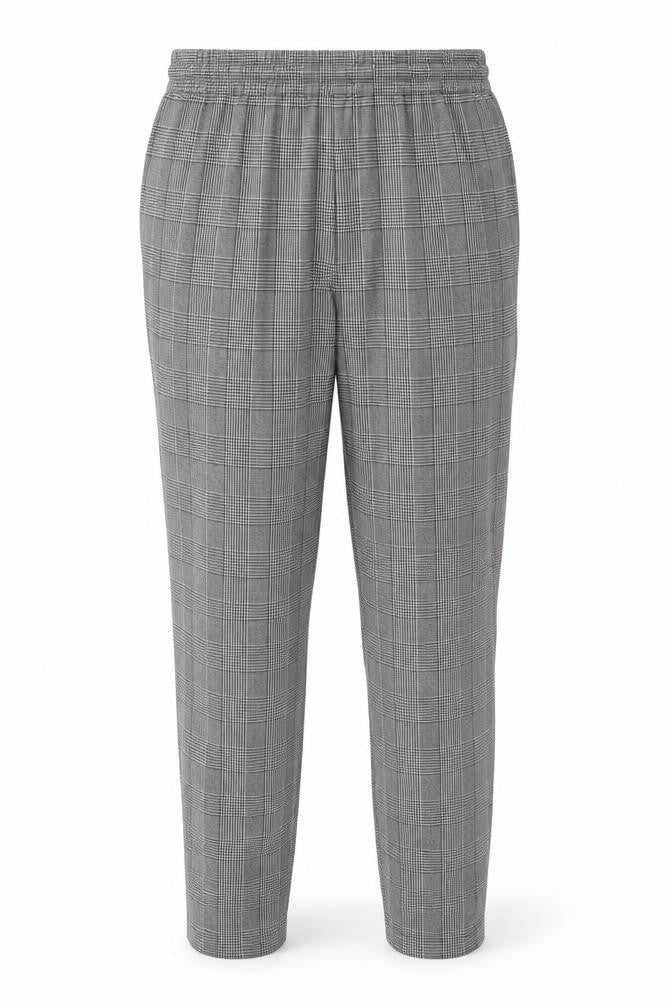 Vero Moda Women's Grey Check Elastic Waist Trousers Size S