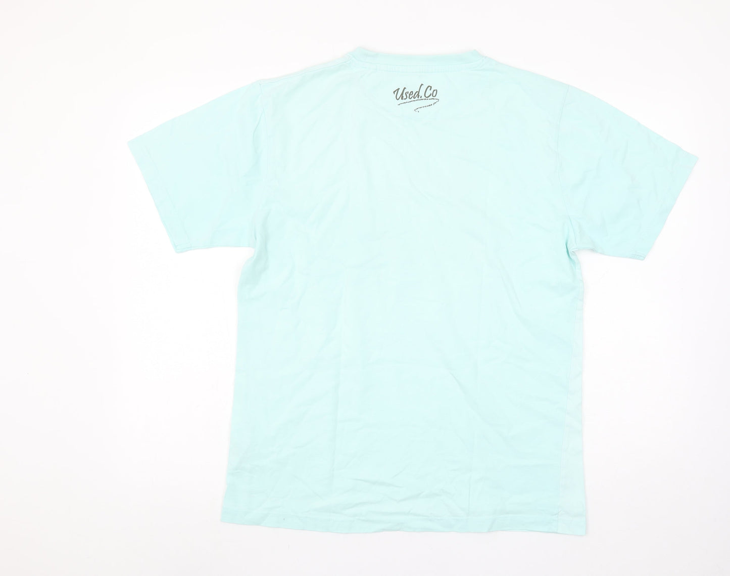 Used.Co Men's Blue Graphic Surf Beach Car Cotton T-Shirt Size M