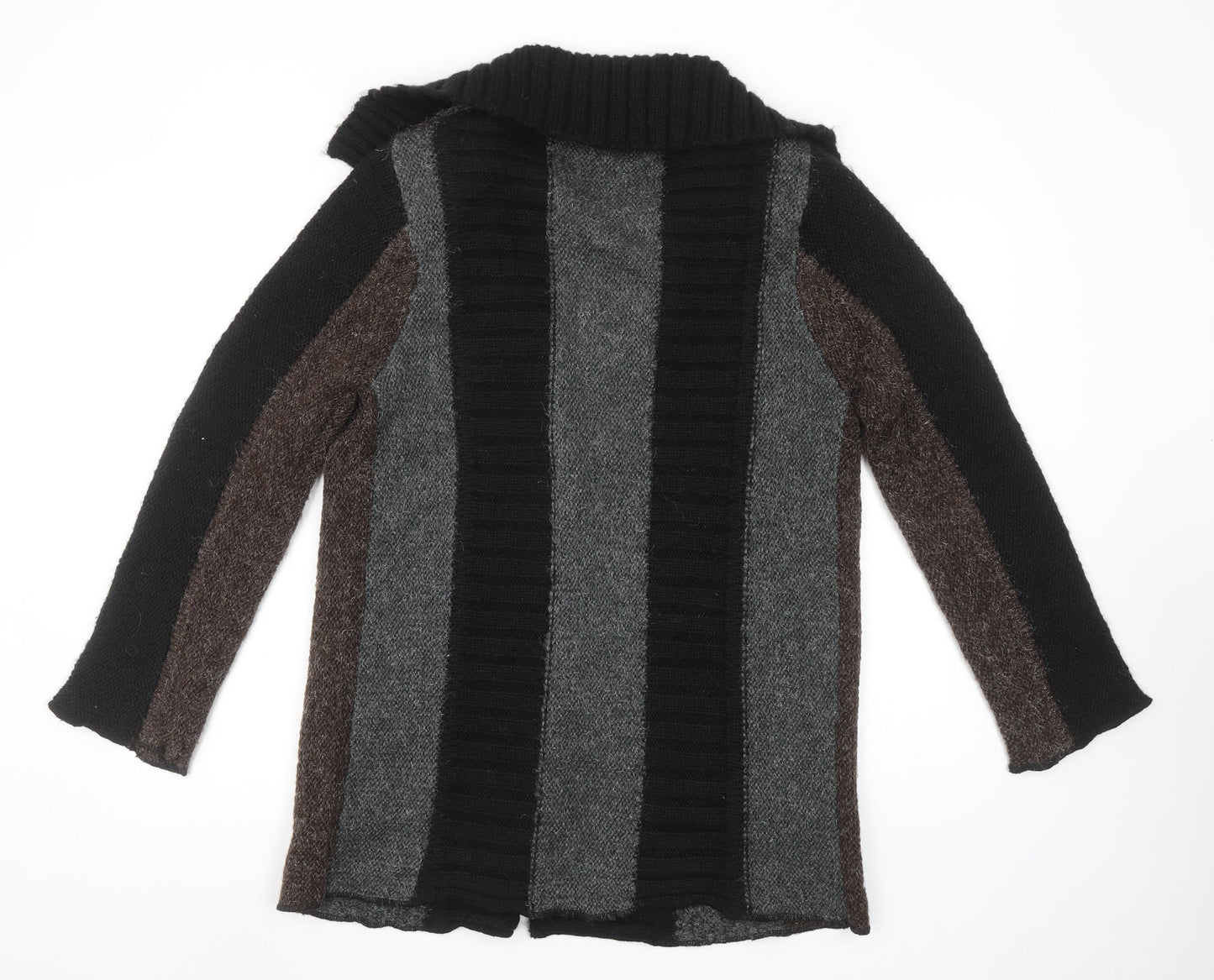 Casamia Exclusive Women's Black Brown Grey Chunky Knit Cardigan S