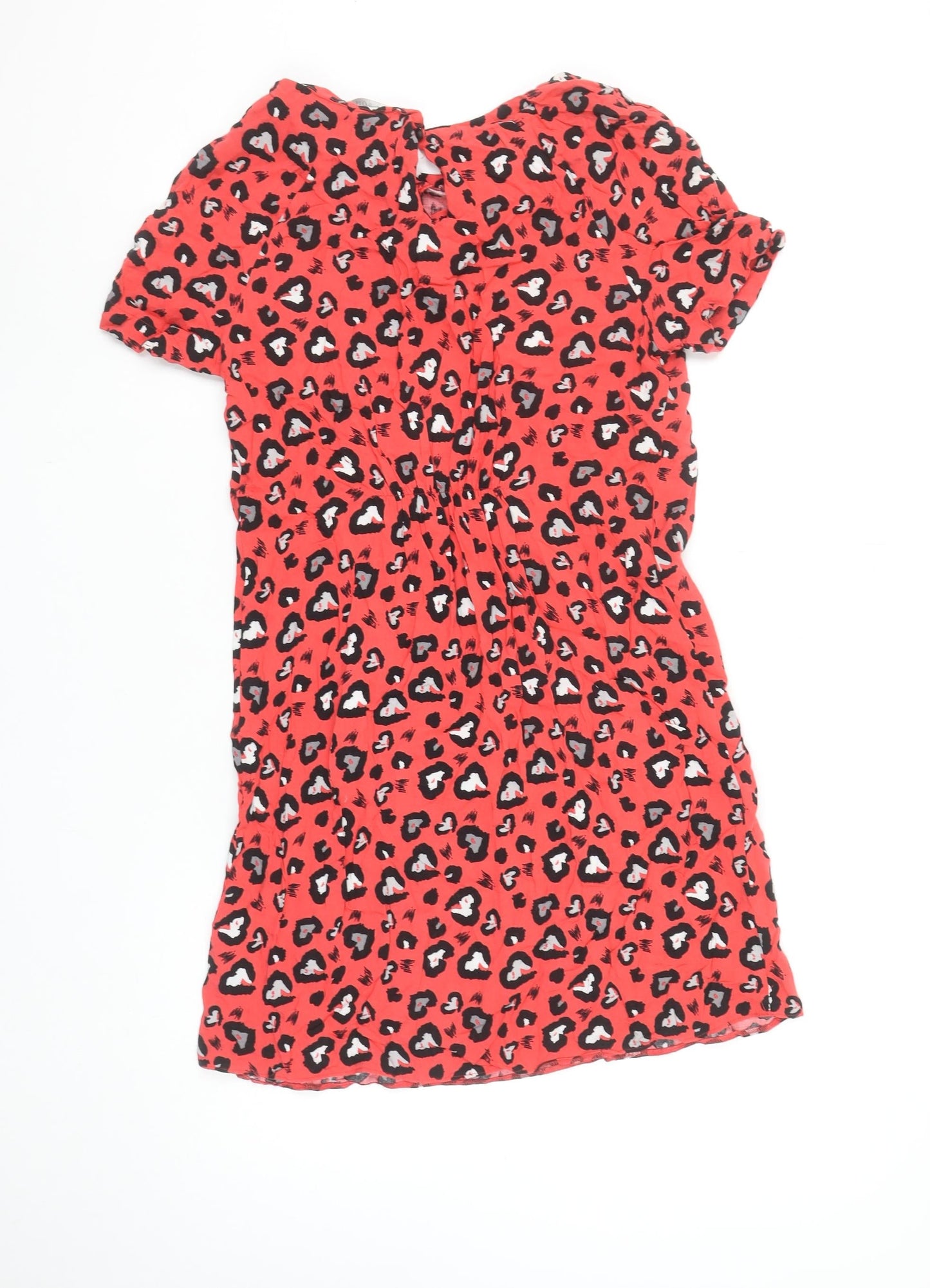 Oliver Bonas Womens Red Animal Print Shift Dress Size 10
