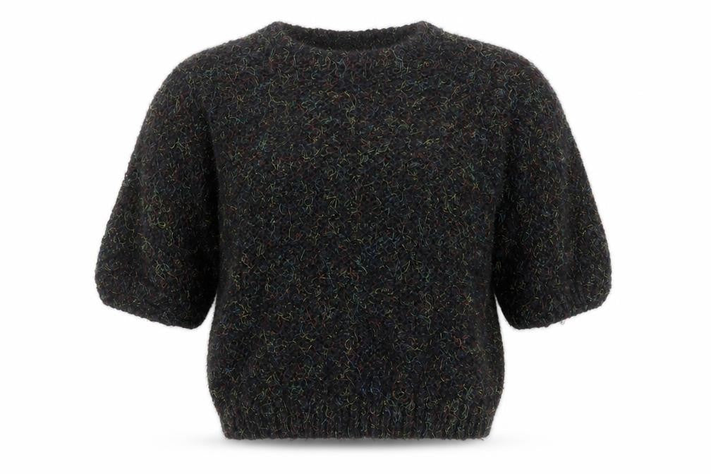 Label Women's Black Chunky-Knit Acrylic Pullover Jumper Size 30