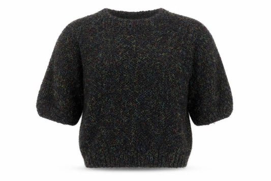 Label Women's Black Chunky-Knit Acrylic Pullover Jumper Size 30