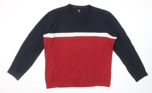 UNIQLO Men’s Multicoloured Medium Crew Neck Pullover Sweatshirt