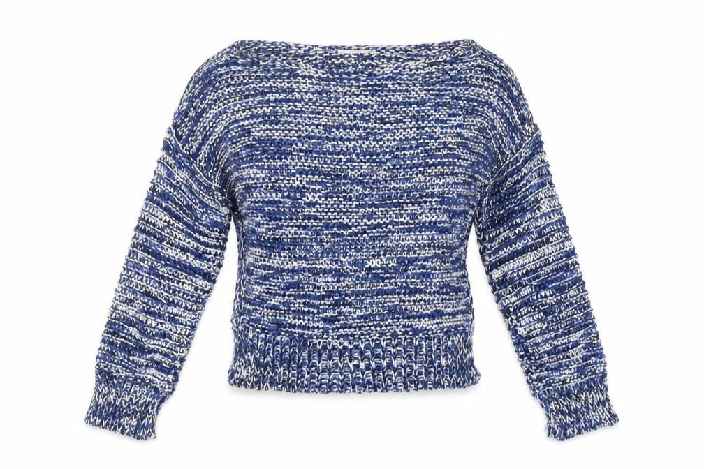 Zara Women Blue Chunky-Knit Acrylic Pullover Jumper Size M