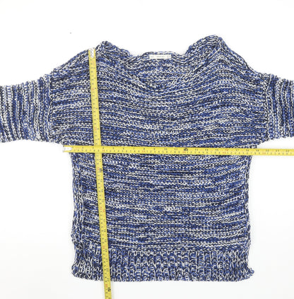 Zara Women Blue Chunky-Knit Acrylic Pullover Jumper Size M