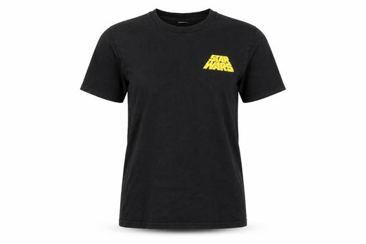 Front view of Star Wars Black Cotton Women's Medium Crew Neck Graphic T-Shirt