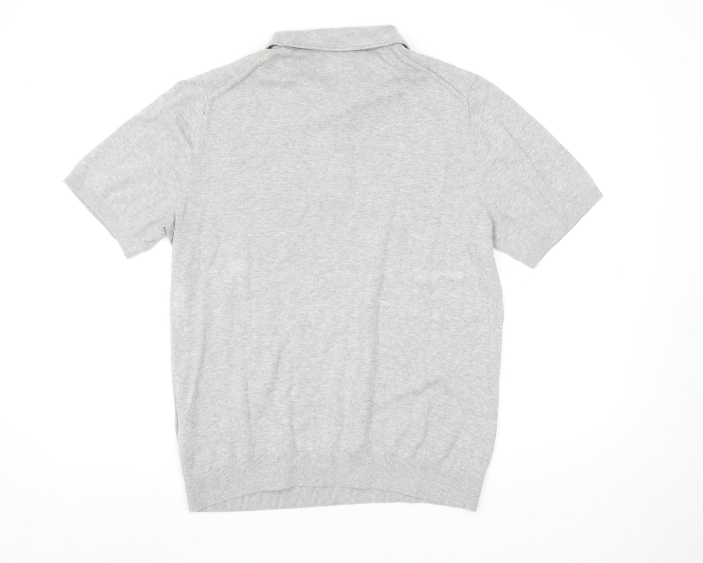 Reiss Men’s Grey 100% Cotton Short Sleeve Polo Shirt Size M