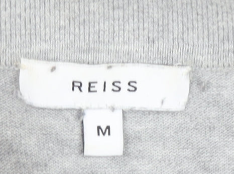 Reiss Men’s Grey 100% Cotton Short Sleeve Polo Shirt Size M