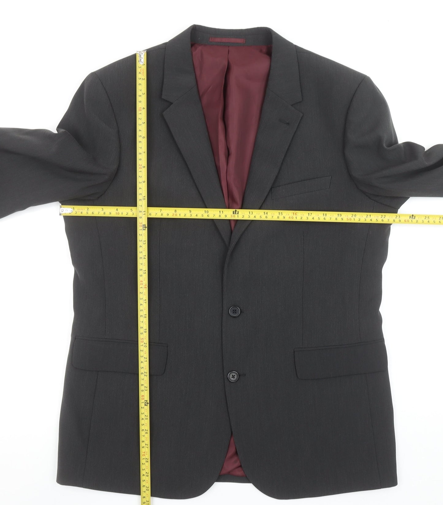 Fellini Traveler Men's Grey 44L Long Blazer Jacket