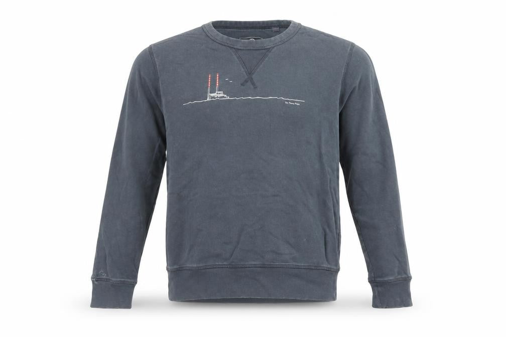 Due South Men's Blue Graphic Crew Neck Sweatshirt XS
