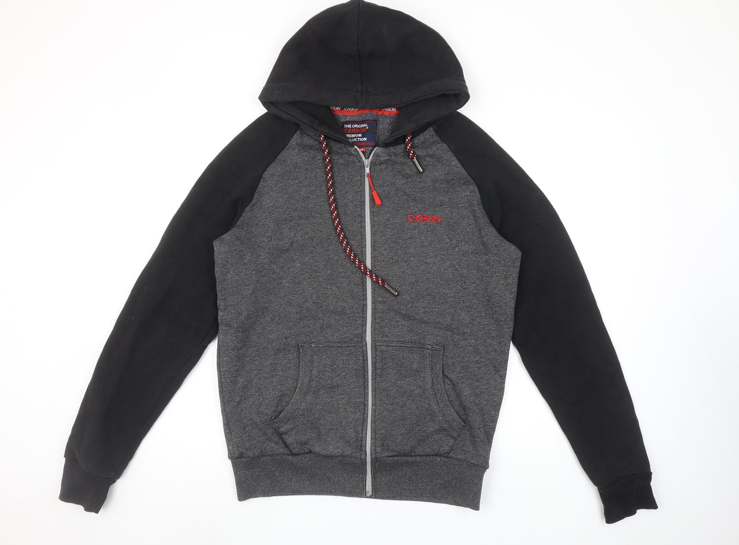 Carbon Men's Grey Full Zip Hoodie Medium Hooded Sweatshirt