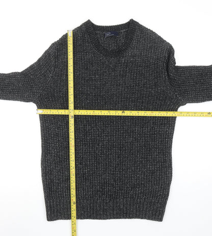 Gap Men's Grey Chunky Knit Crew Neck Pullover Jumper Size S