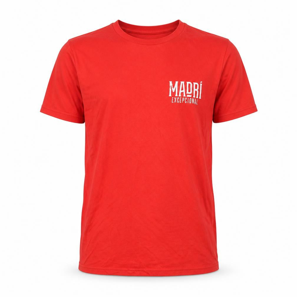 Gildan Men's Red Madrid Graphic T-Shirt Size S Cotton Crew Neck