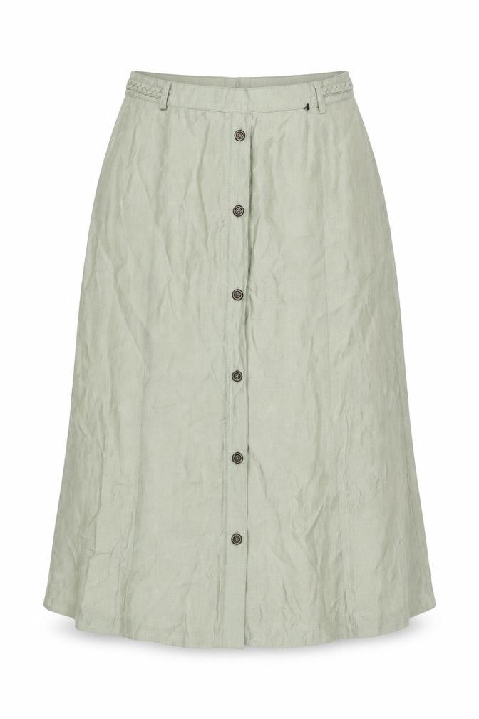Eugen Klein Women’s Green A-Line Midi Skirt Size 14 Button Front