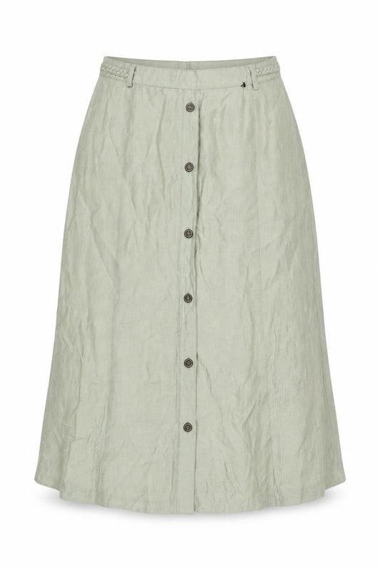 Eugen Klein Women’s Green A-Line Midi Skirt Size 14 Button Front