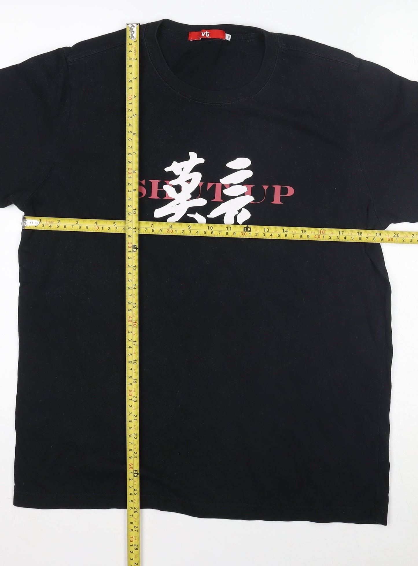 vt Womens Black XL Basic Crew Neck Graphic T-Shirt