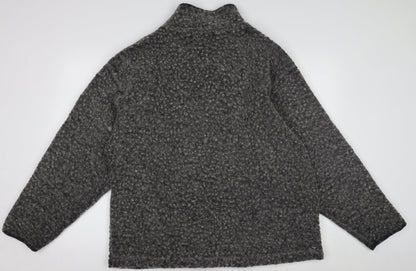 NX Mens Grey Fleece Wool Blend 1/4 Zip Pullover Sweatshirt L