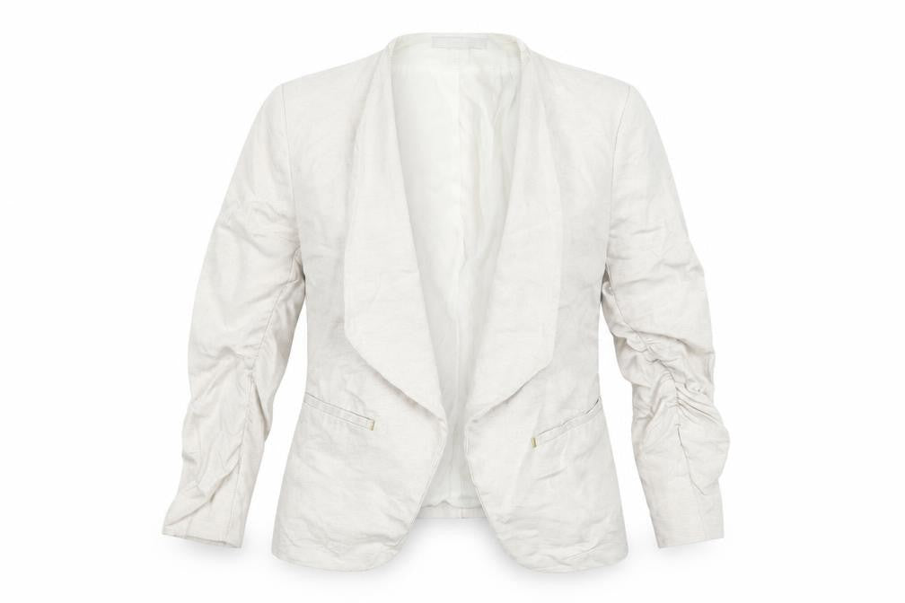 H&M Women’s Beige Linen Blend Blazer Jacket Size 8